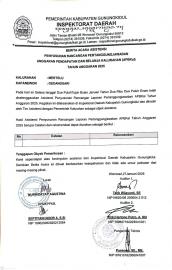 Hasil asistensi penyusunan Rancangan pertanggungjawaban APBKAL tahun anggaran 2025